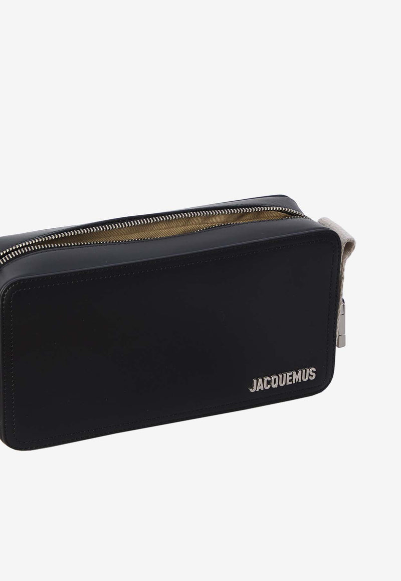 Jacquemus The Horizontal Cuerda Leather Messenger Bag Black 235BA092-3061-990