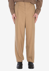 Saint Laurent High-Rise Wool Pants Khaki 821899-Y405W-7557