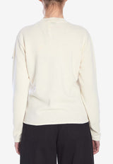 Moncler Cut-Out Wool Sweater White 9C00001-M4281-035