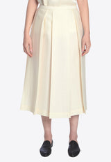 Toteme Wool and Silk Midi Skirt Ivory 251WRB0273-FB0324-070