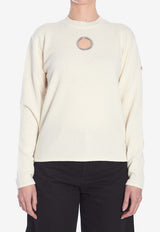 Moncler Cut-Out Wool Sweater White 9C00001-M4281-035