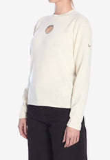 Moncler Cut-Out Wool Sweater White 9C00001-M4281-035