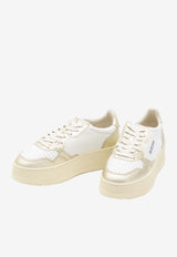 Autry Medalist Leather Platform Sneakers  White PTLW-WB-16