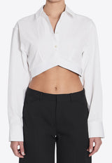 Alexander Wang Elastic Waistband Cropped Shirt White 1WC1251976--100