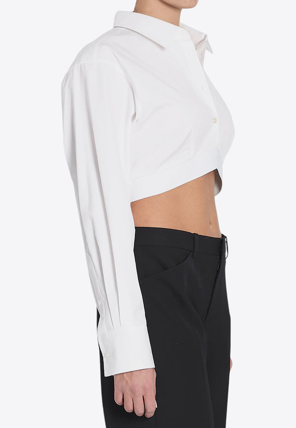 Alexander Wang Elastic Waistband Cropped Shirt White 1WC1251976--100