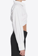 Alexander Wang Elastic Waistband Cropped Shirt White 1WC1251976--100