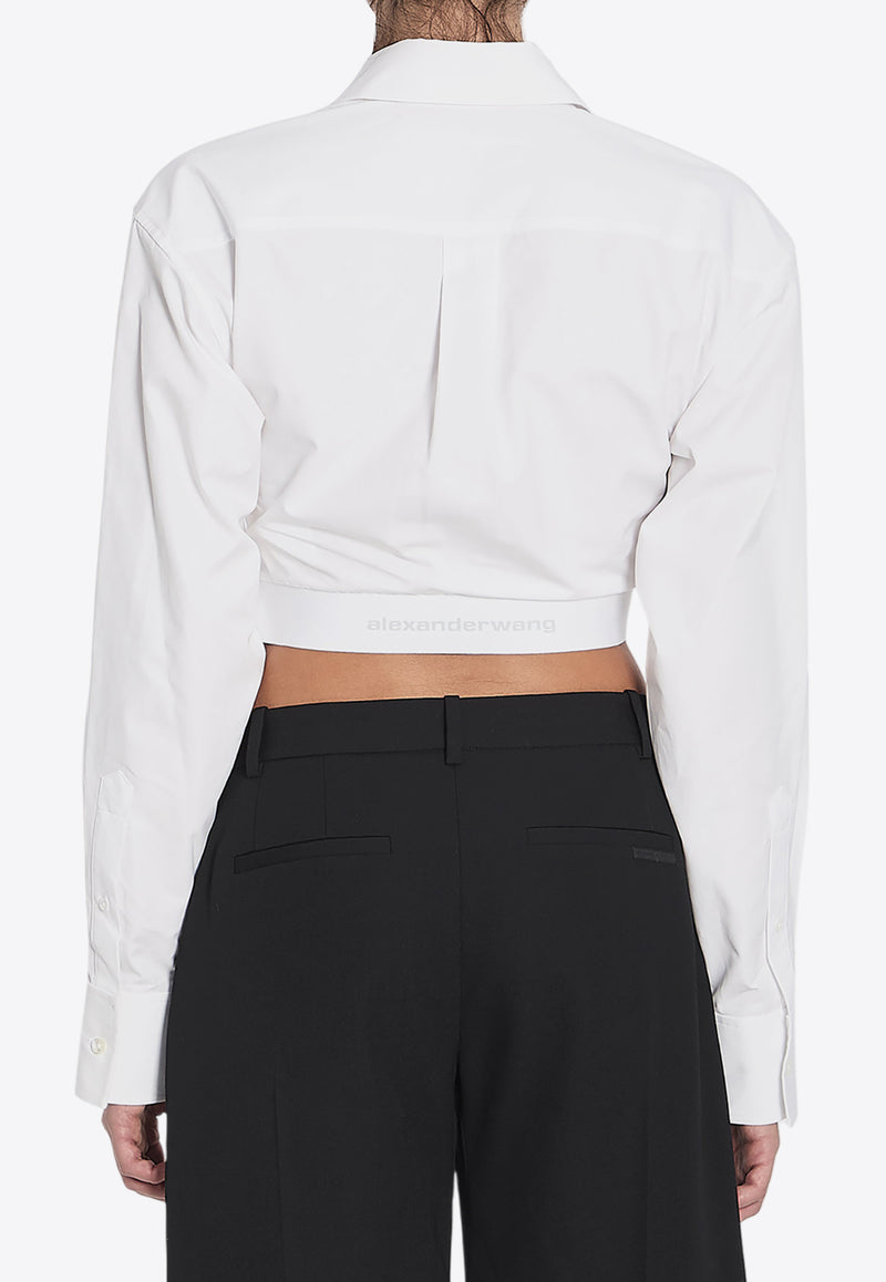 Alexander Wang Elastic Waistband Cropped Shirt White 1WC1251976--100