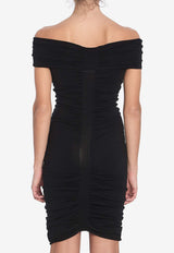 Alexander Wang Off-Shoulder Ruched Dress Black 1KC1256030--001