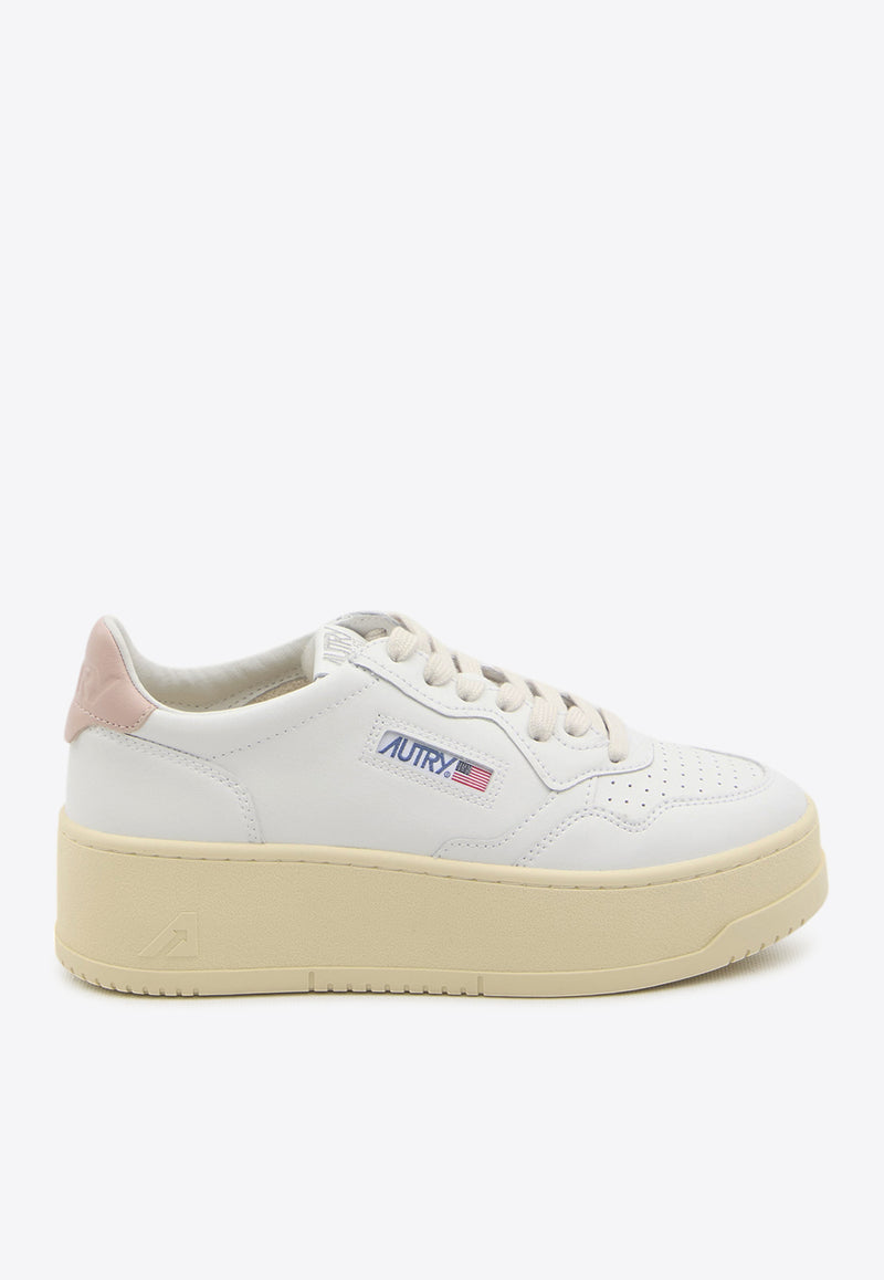 Autry Medalist Low-Top Platform Sneakers White PTLW-LL-80