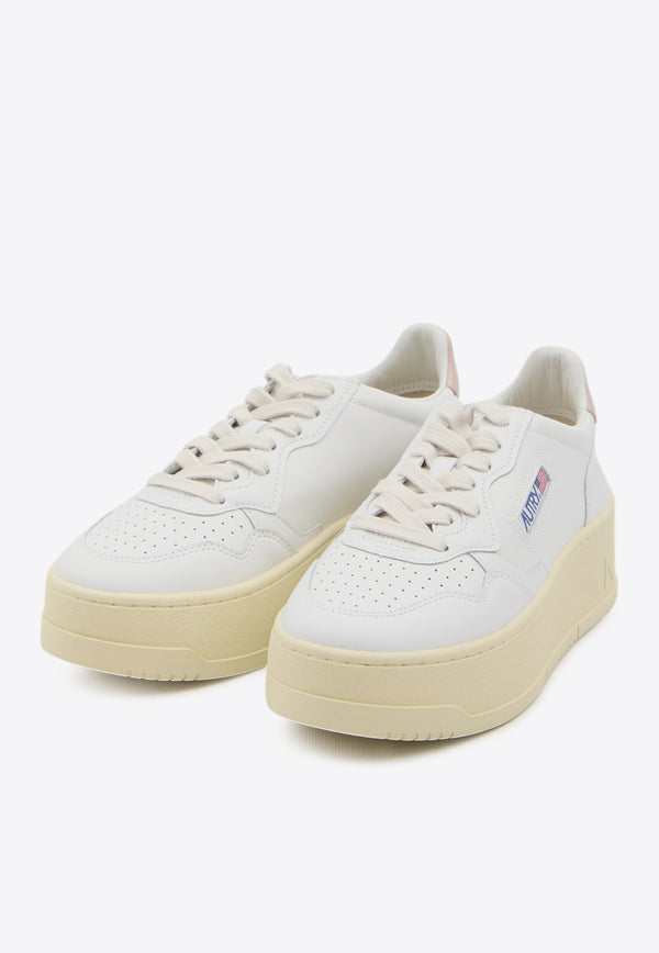 Autry Medalist Low-Top Platform Sneakers White PTLW-LL-80