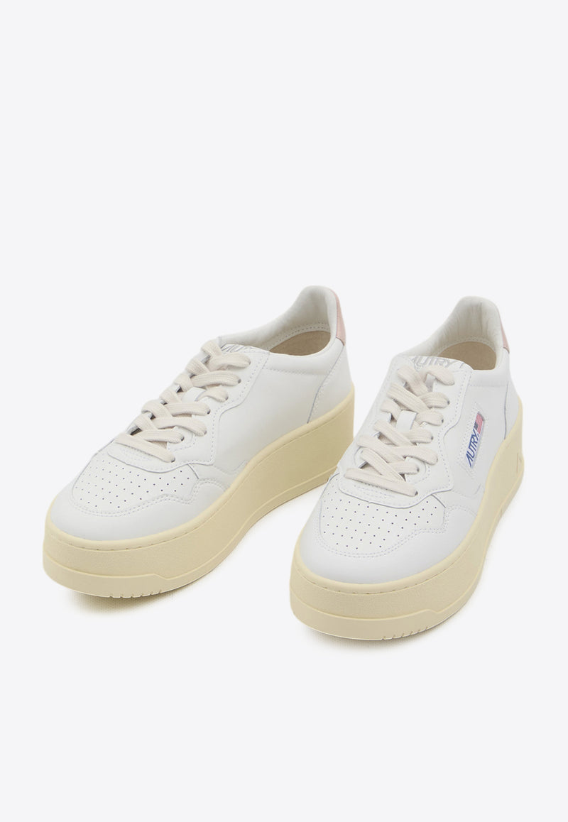 Autry Medalist Low-Top Platform Sneakers White PTLW-LL-80