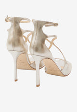 Jimmy Choo Azia 95 Leather Sandals AZIA95-GLE-CHAMPAGNE