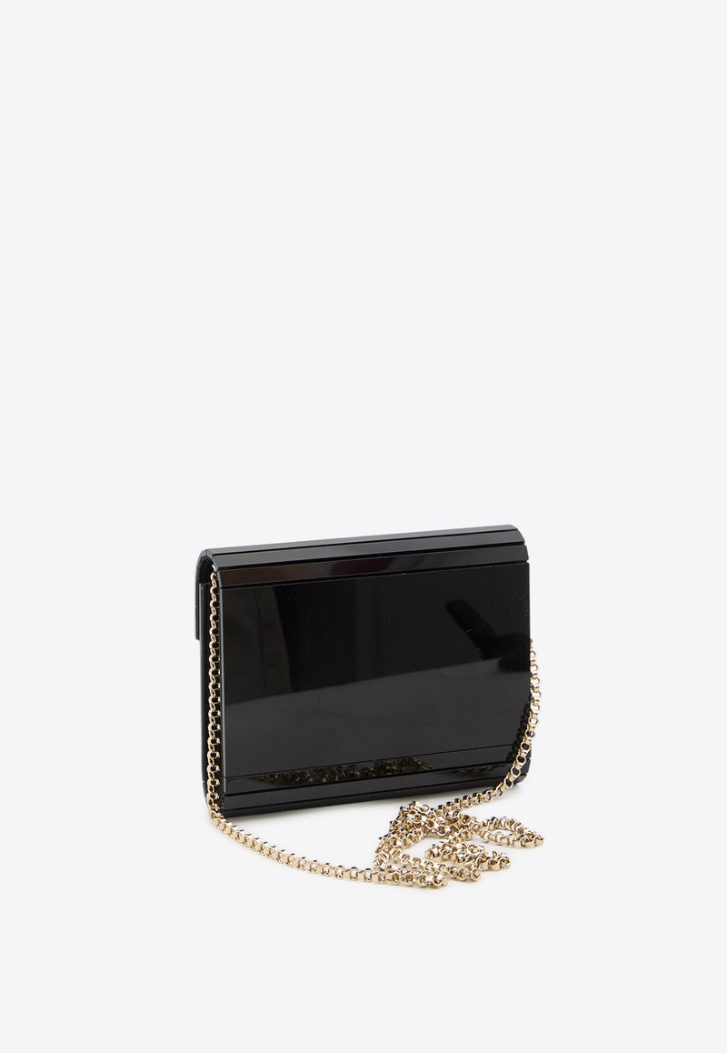 Jimmy Choo Candy Leather Chain Clutch Black CANDY-ACR-BLACK