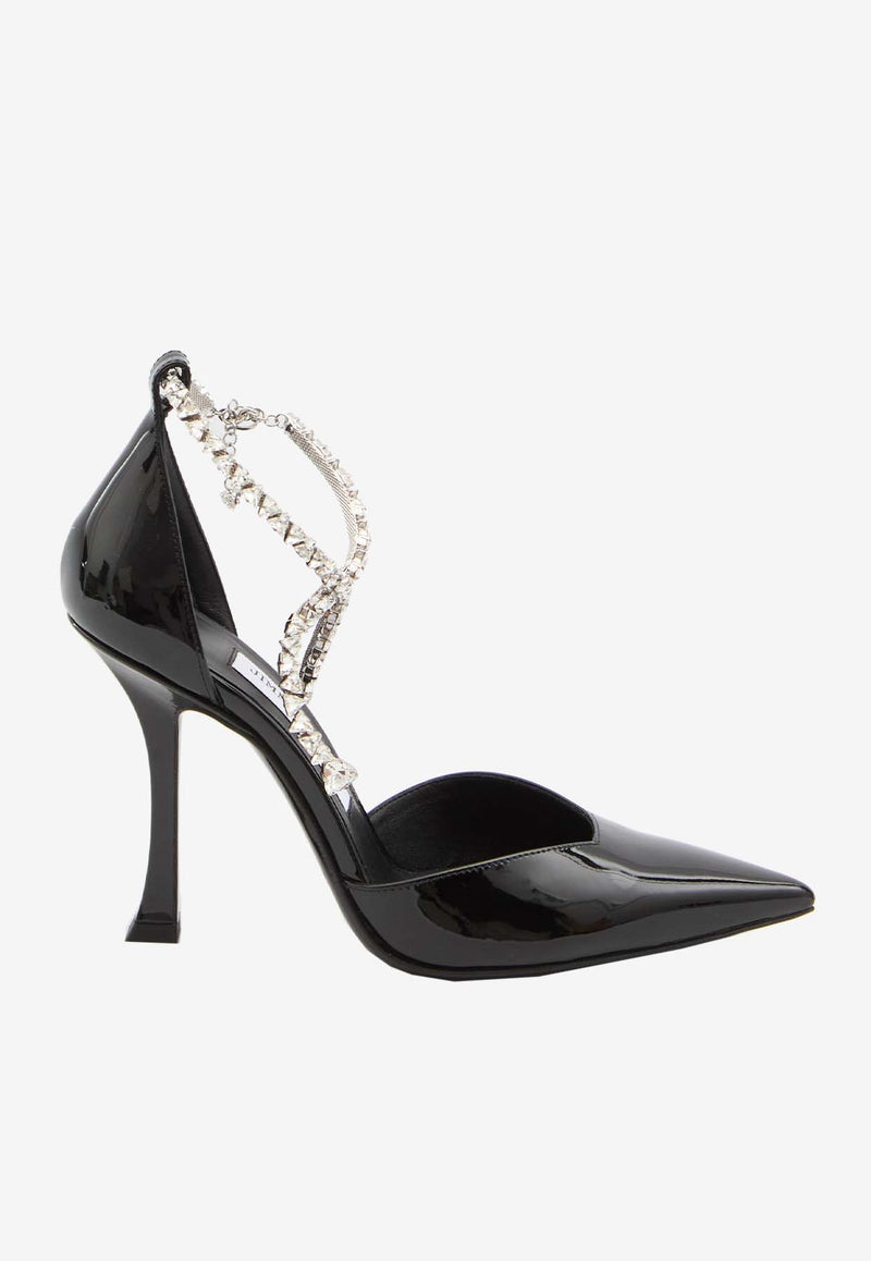 Jimmy Choo Stevie 100 Patent Leather Pumps Black STEVIE100-PAT-BLACK