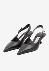 Jimmy Choo Amel 50 Nappa Leather Slingback Pumps  Black AMEL50-NAP-BLACK