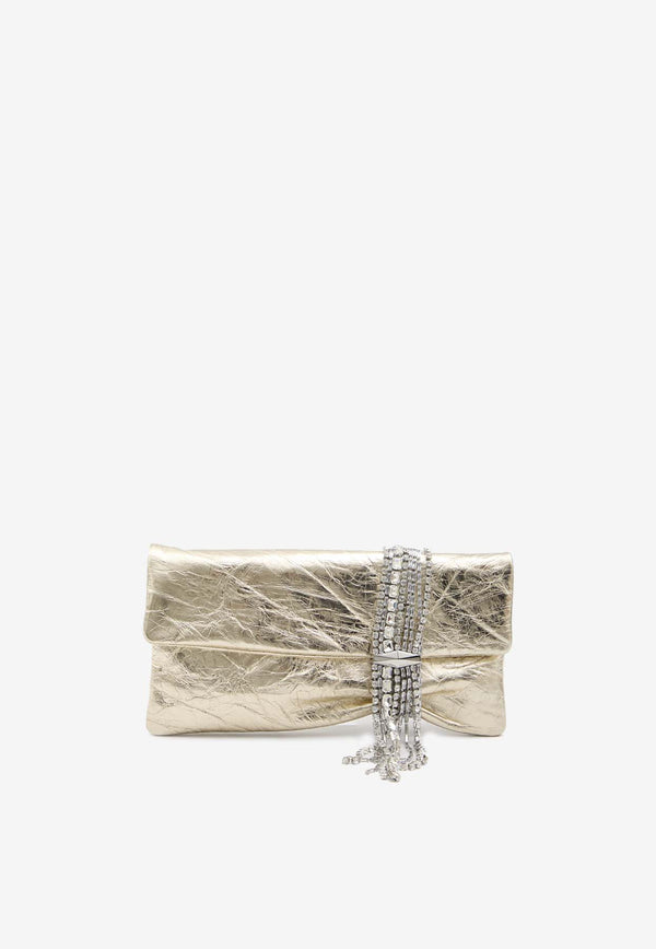 Jimmy Choo Zandra Metallic Leather Clutch Gold ZANDRA-BYN-LIGHT