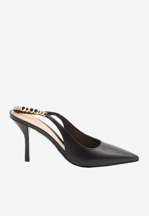 Gucci Signoria 105 Leather Slingback Pumps 813001-DMBT0-1000