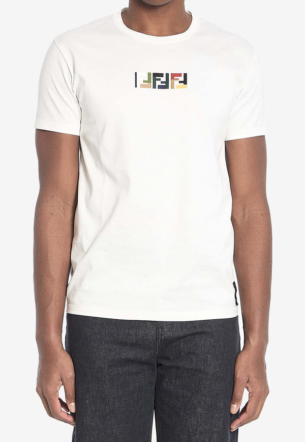 Fendi Triple FF Crewneck T-shirt White FY1319-AU1M-F0QA0