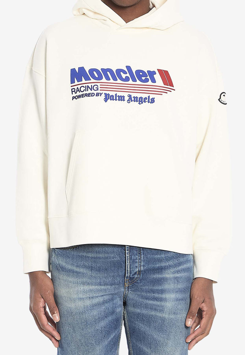 Moncler X Palm Angels Racing Logo Hooded Sweatshirt White 8G00011-899V4-031