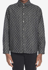 Gucci Logo Monogram Denim Shirt  Gray 766142-XDC88-1180