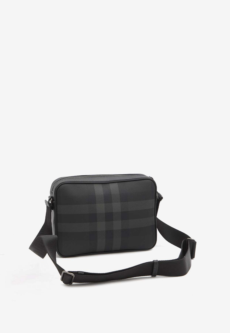 Burberry Muswell Signature Check Messenger Bag Charcoal 8068588--A8800