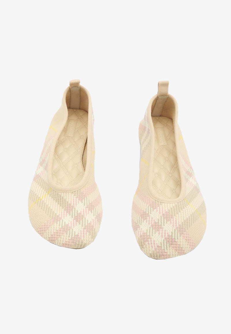 Burberry Checked Knit Ballet Flats 8101053--C1791