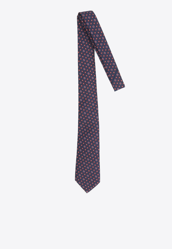 Gucci Wool and Silk Jacquard Tie Blue 815986-4E652-4172