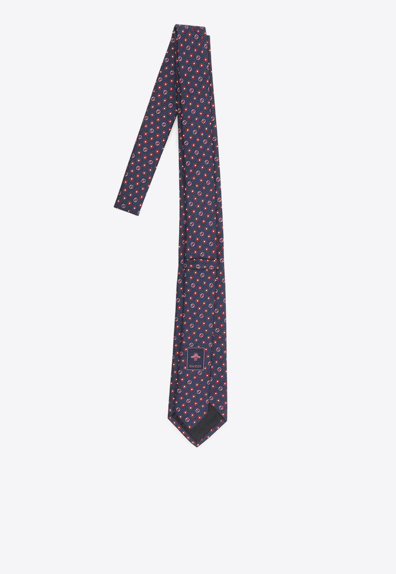 Gucci Wool and Silk Jacquard Tie Blue 815986-4E652-4172