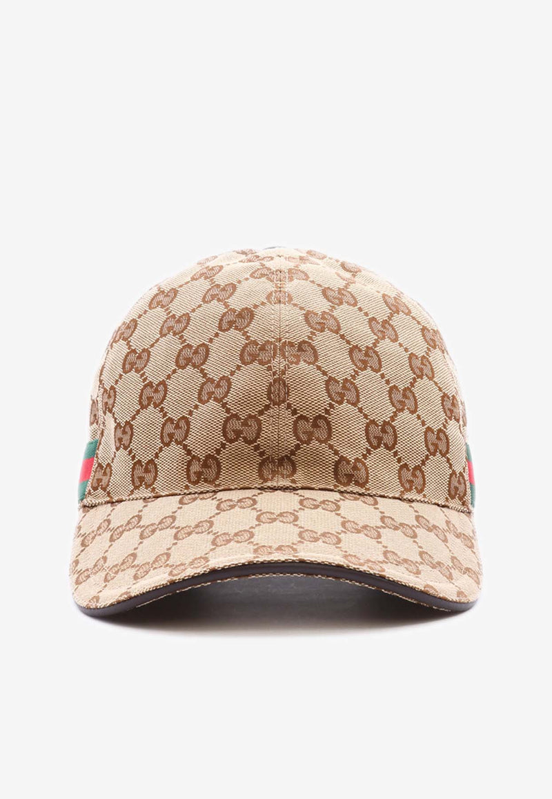 Gucci GG Supreme Baseball Cap with Web Band Beige 200035-KQWBG-9791