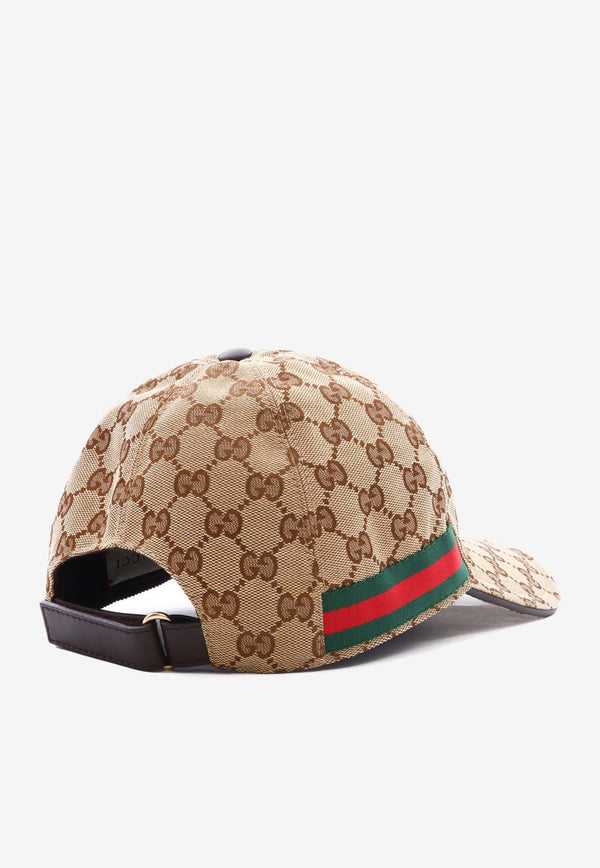 Gucci GG Supreme Baseball Cap with Web Band Beige 200035-KQWBG-9791