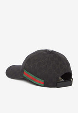 Gucci GG Supreme Baseball Cap with Web Band Black 200035-KQWBG-1060