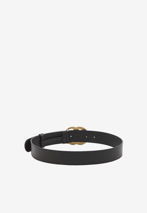 Gucci Double G Buckle Leather Belt Black 400593-AP000T-1000