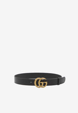 Gucci Double G Buckle Leather Belt Black 400593-AP000T-1000