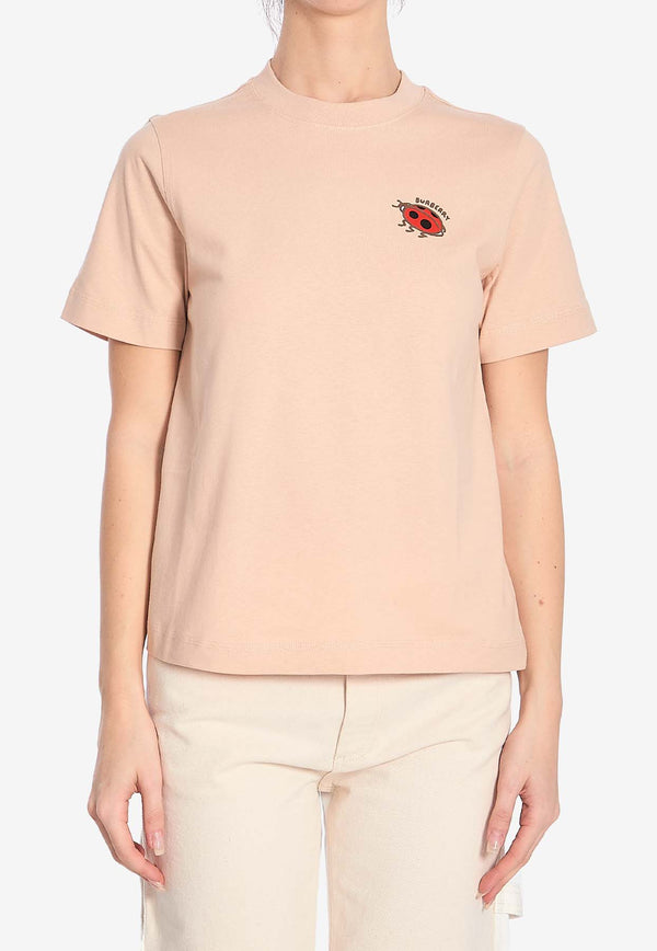 Burberry Ladybug Logo Crewneck T-shirt Beige 8102705--C1789