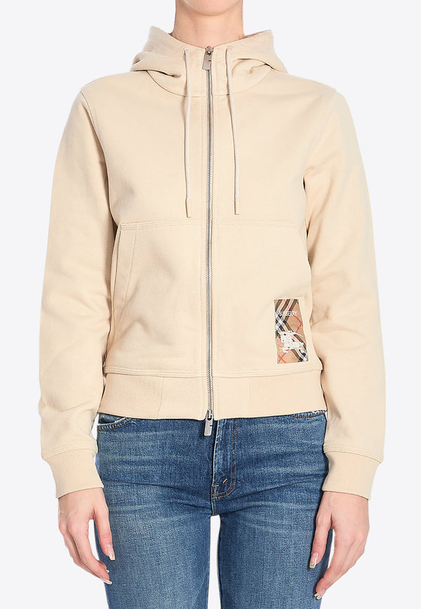 Burberry Check Label Hooded Sweatshirt Sand 8103498--A4186