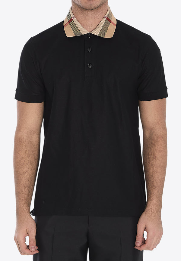 Burberry Check Collar Polo T-shirt Black 8071620--A1189