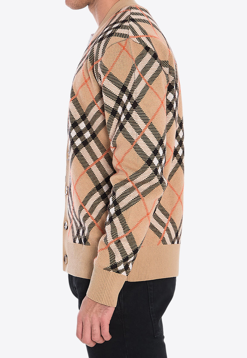 Burberry Signature Check Wool-Blend Cardigan Beige 8093494--B9368