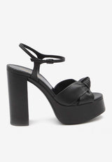 Saint Laurent Bianca 125 Leather Platform Sandals Black 606713-1N80-1000