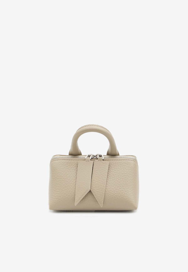 The Attico Mini Friday Grained Leather Top Handle Bag Beige 250WAH00002-LBT117AA-852