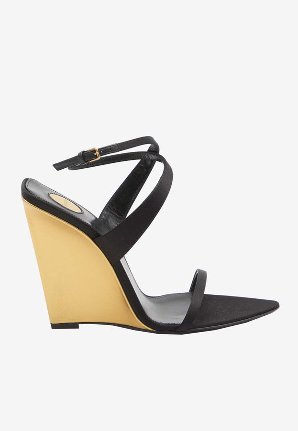 Saint Laurent Salomé 110 Wedge Sandals Black 818022-9QNAO-1000