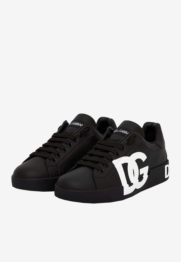 Dolce 
Gabbana Portofino DG Logo Low-Top Sneakers Black CS1772-AC330-8B956