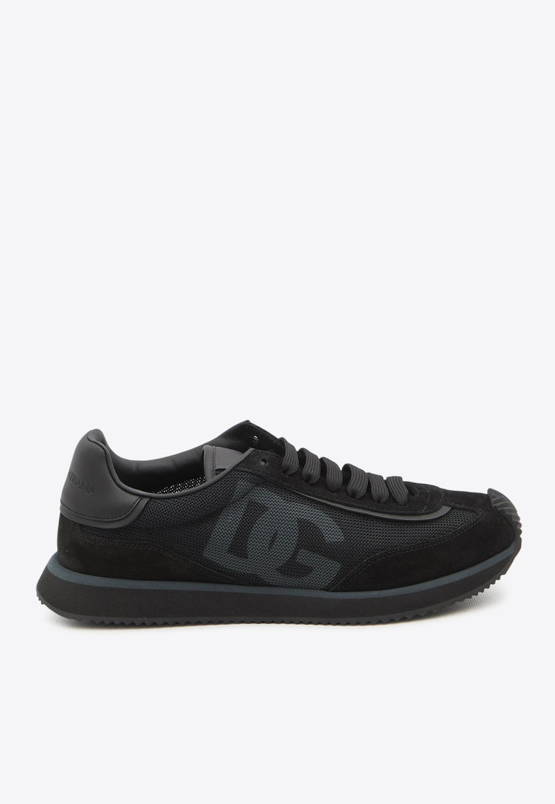 Dolce 
Gabbana DG Cushion Suede and Mesh Low-Top Sneakers Black CS2288-A5355-8B956