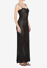 Saint Laurent Pointelle Knit Sleeveless Maxi Dress 822287-Y76VX-1000