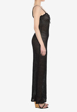 Saint Laurent Pointelle Knit Sleeveless Maxi Dress 822287-Y76VX-1000