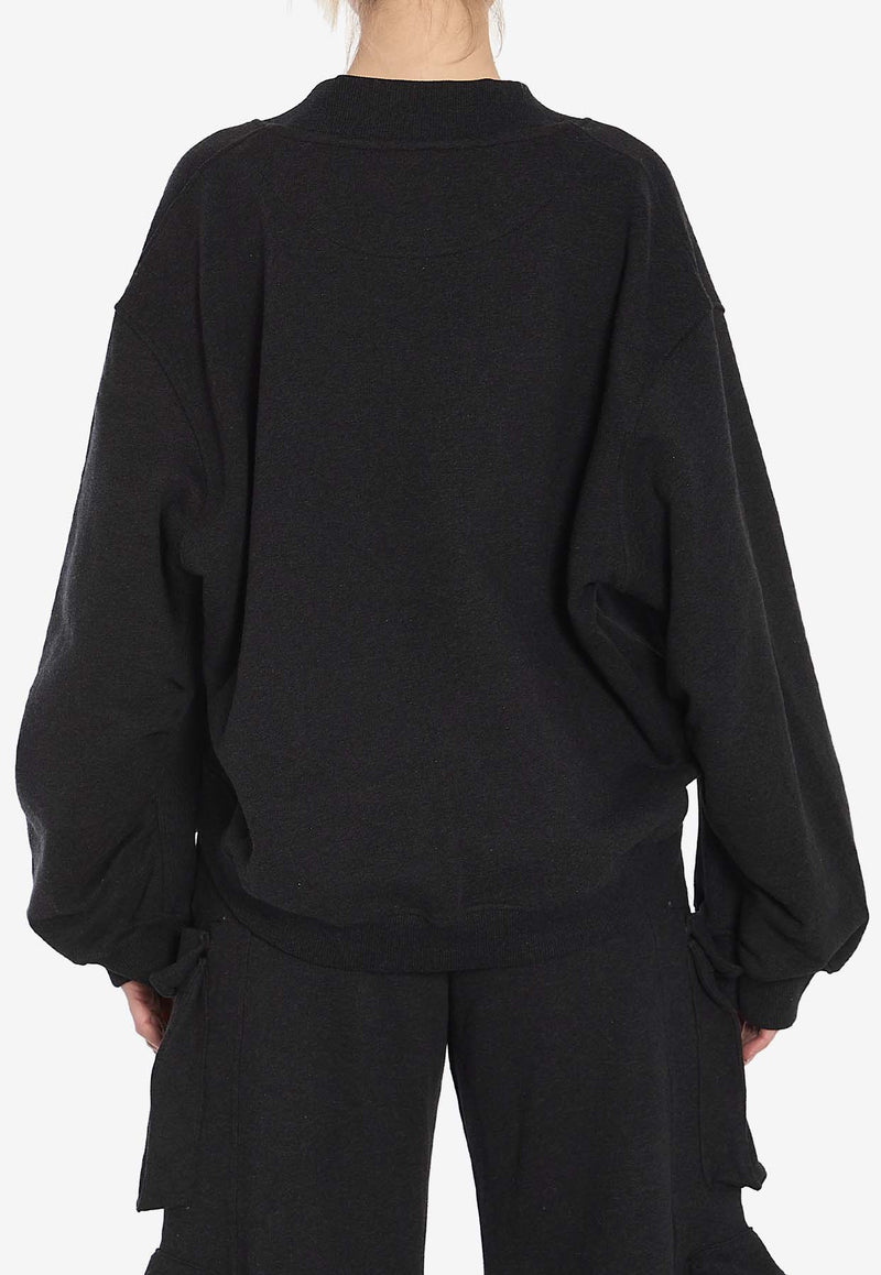 The Attico V-neck Oversized Sweatshirt  Black 250WCF00010-JJF007AA-877