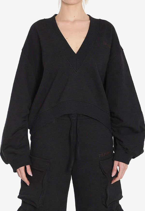 The Attico V-neck Oversized Sweatshirt  Black 250WCF00010-JJF007AA-877