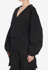 The Attico V-neck Oversized Sweatshirt  Black 250WCF00010-JJF007AA-877