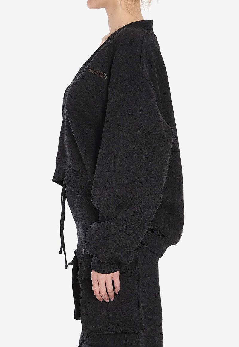 The Attico V-neck Oversized Sweatshirt  Black 250WCF00010-JJF007AA-877