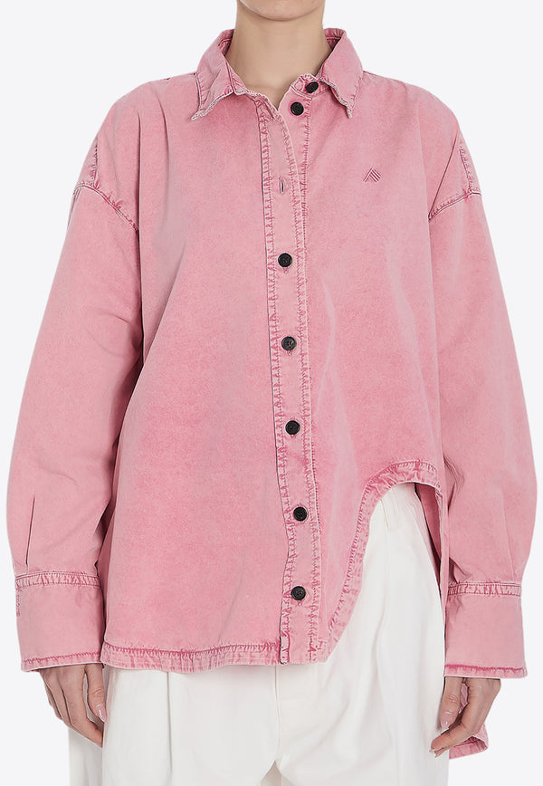 The Attico Diana Oversized Washed-Out Shirt Pink 250WCB00068-DDC098AA-026