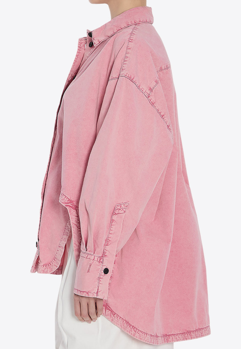 The Attico Diana Oversized Washed-Out Shirt Pink 250WCB00068-DDC098AA-026